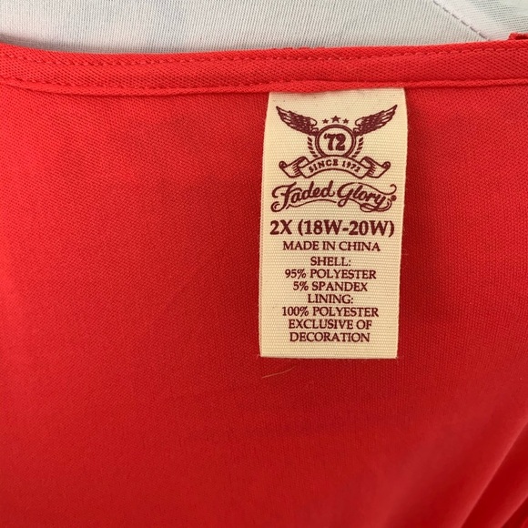 2X Faded Glory Laser Cut Watermelon Pink Dress - Picture 4 of 4